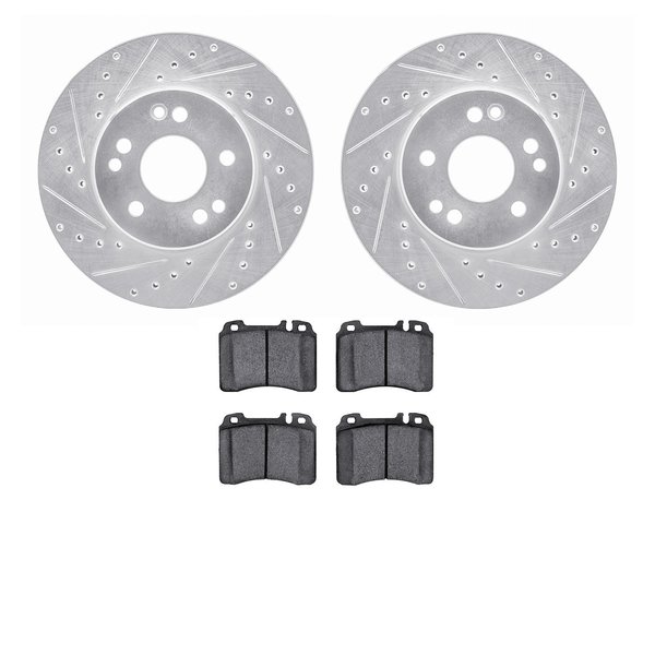 Dynamic Friction Co 7602-63024, Rotors-Drilled and Slotted-Silver with 5000 Euro Ceramic Brake Pads, Zinc Coated 7602-63024